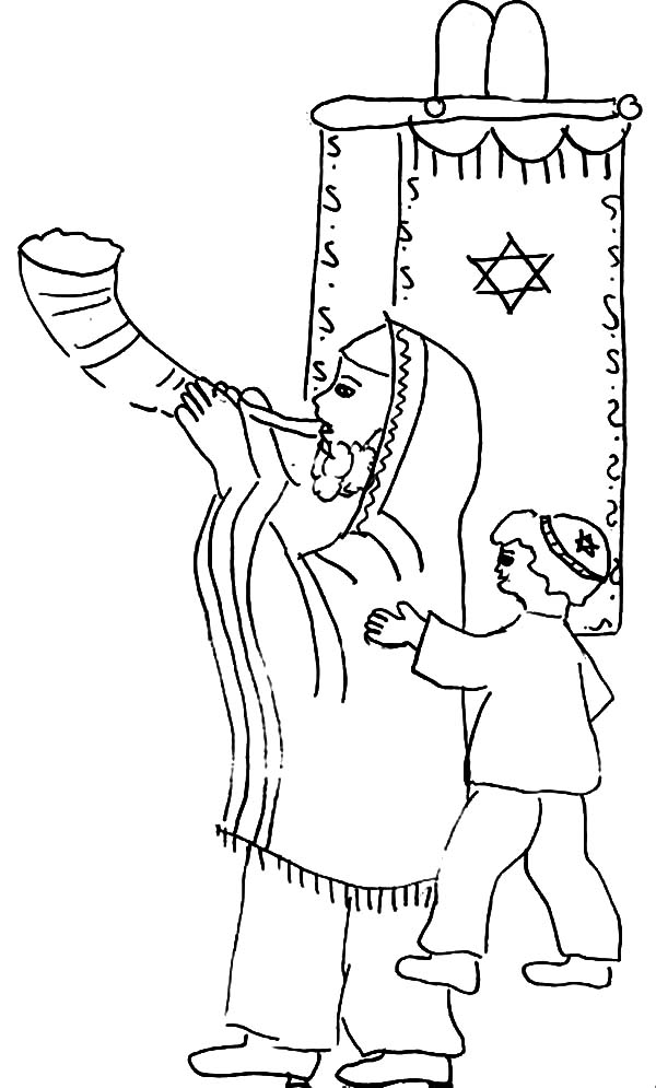 600x995 Rosh Hashanah Coloring Pages