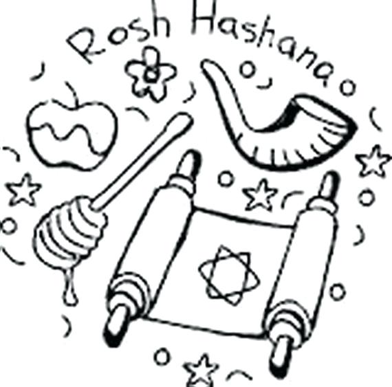 570x563 Rosh Hashanah Coloring Pages Free Printable Coloring Coloring