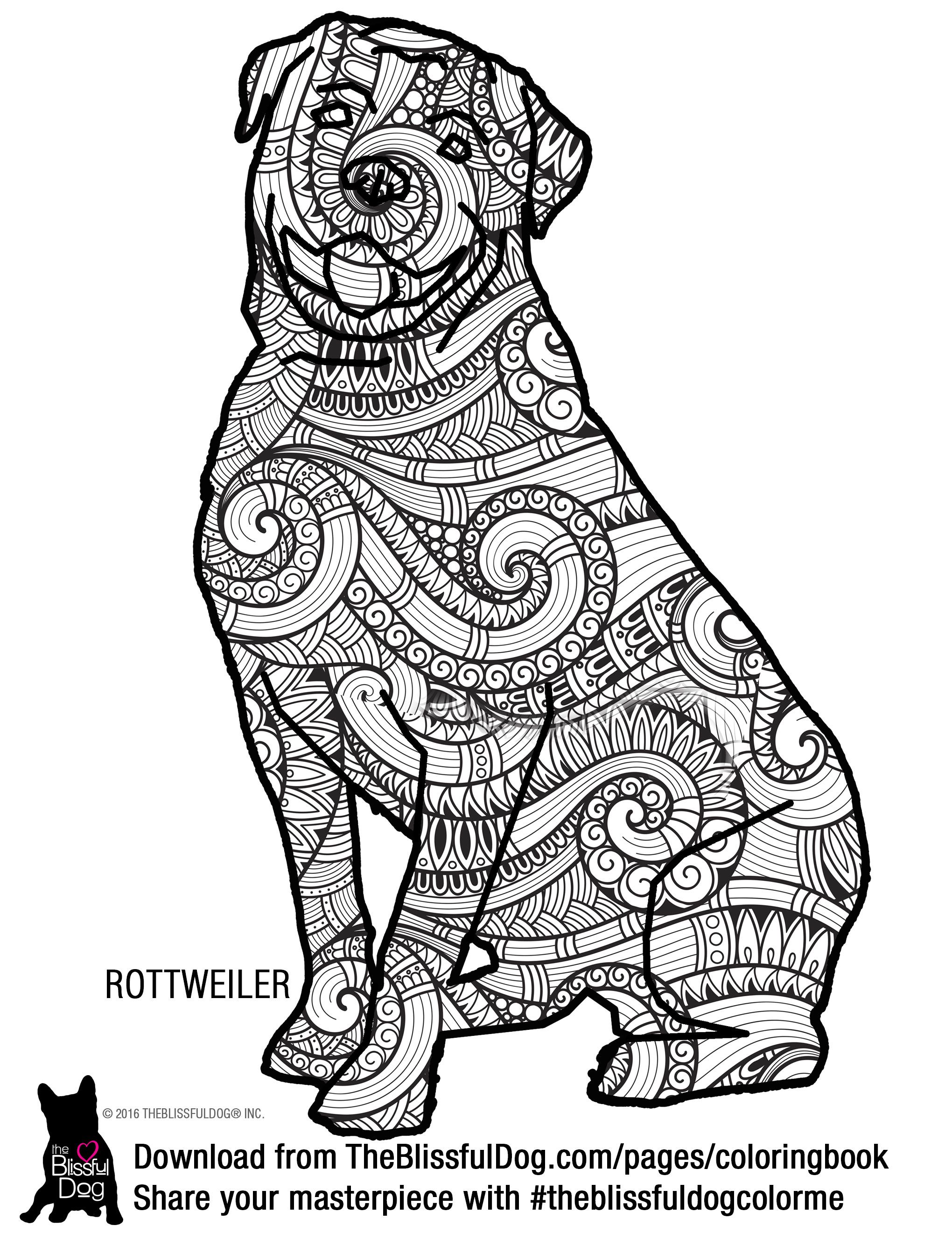 2040x2640 Rottweiler Coloring Pages