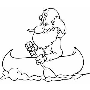 300x300 Old Man Rowing A Canoe Coloring Sheet