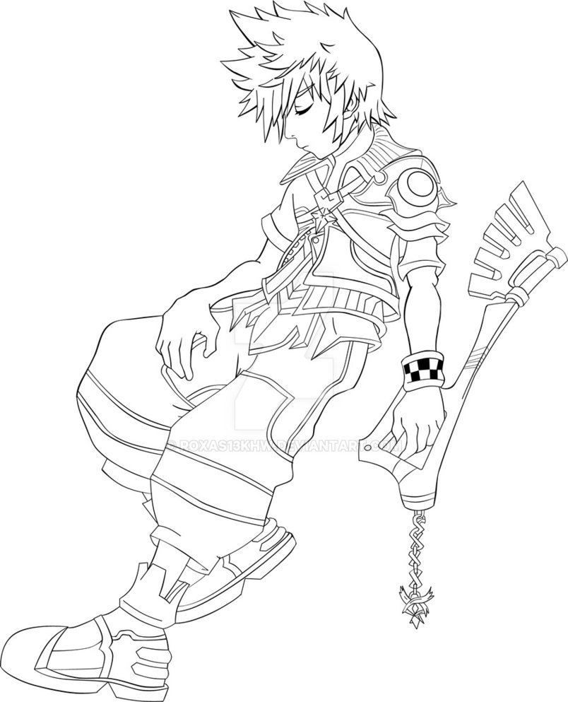 804x993 Amazing Kingdom Hearts Coloring Pages Roxas Crest