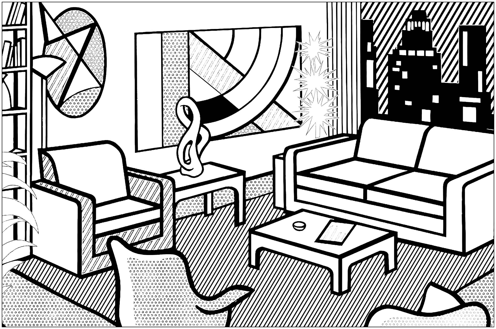 2000x1329 Roy Lichtenstein Interior With Skyline