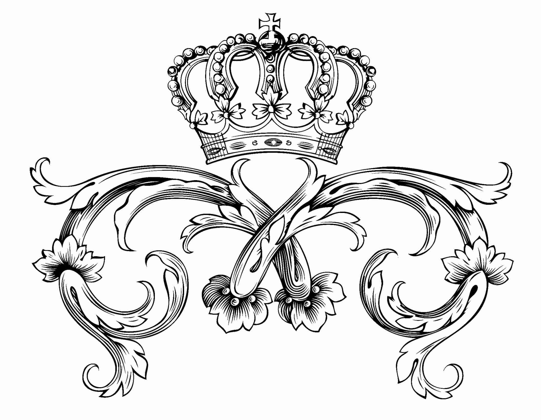 2110x1641 Free Coloring Page Adult Symbol Royal Crown