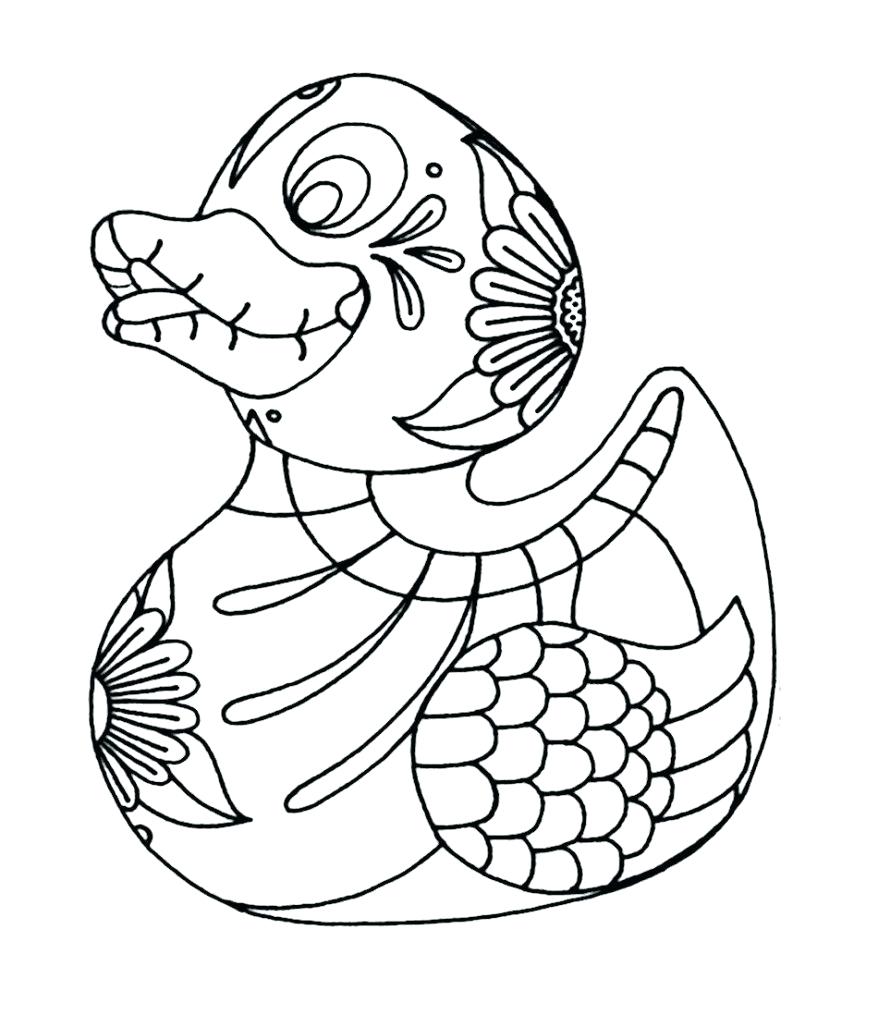 878x1015 Rubber Duck Coloring Page
