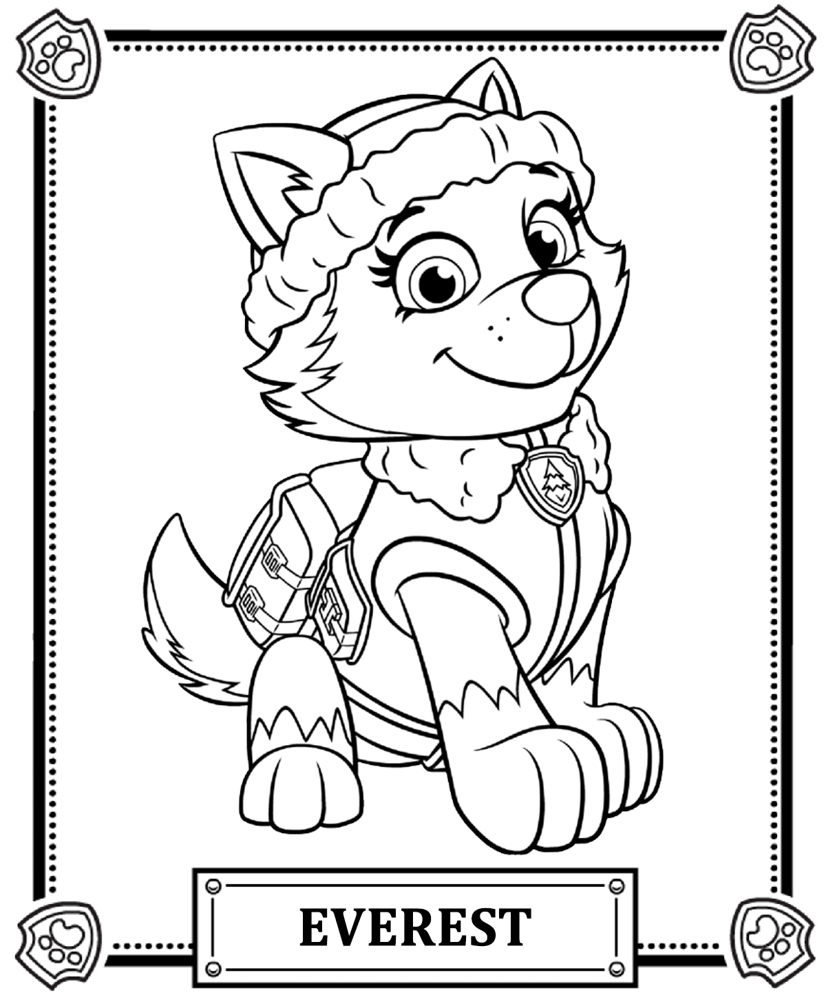 1200x1461 Paw Patrol Everest Coloring Pages