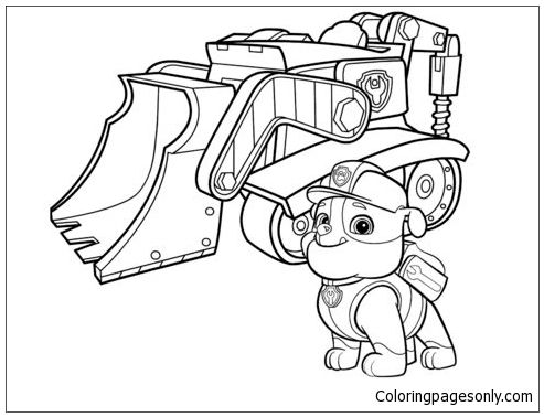 493x378 Rubble Paw Patrol Coloring Page Paw Patrol Coloring Pages
