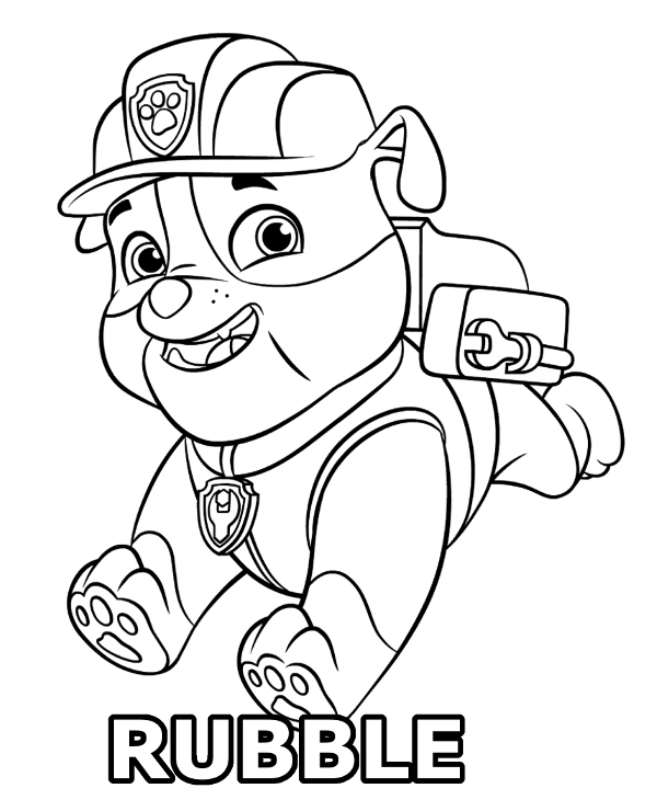 600x740 Rubble Coloring Page Paw Patrol