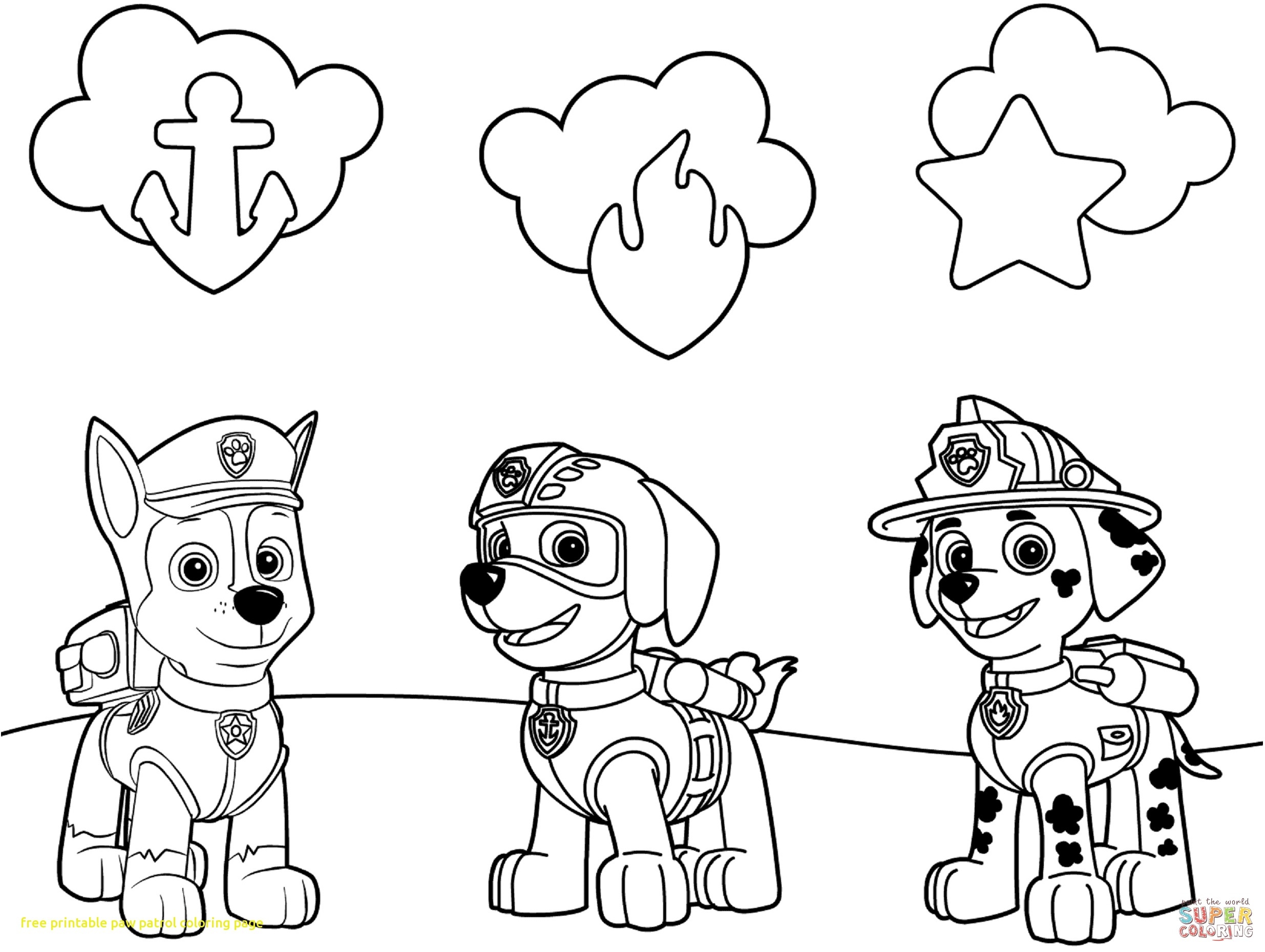 2470x1860 Everest Plays With Skye And Rubble Coloring Page Free Printable