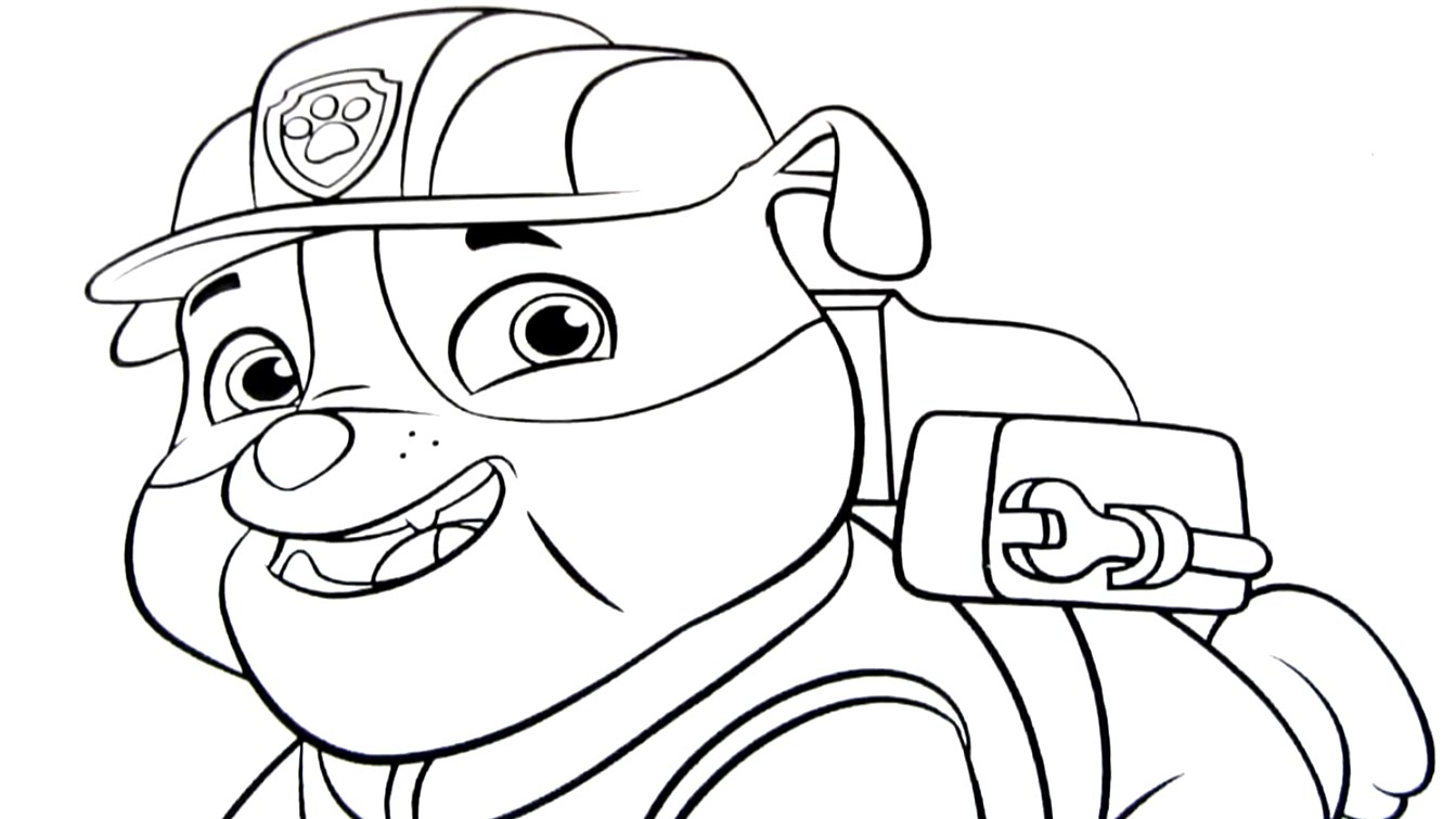 1343x755 Imagination Rubble Paw Patrol Coloring Page Bo