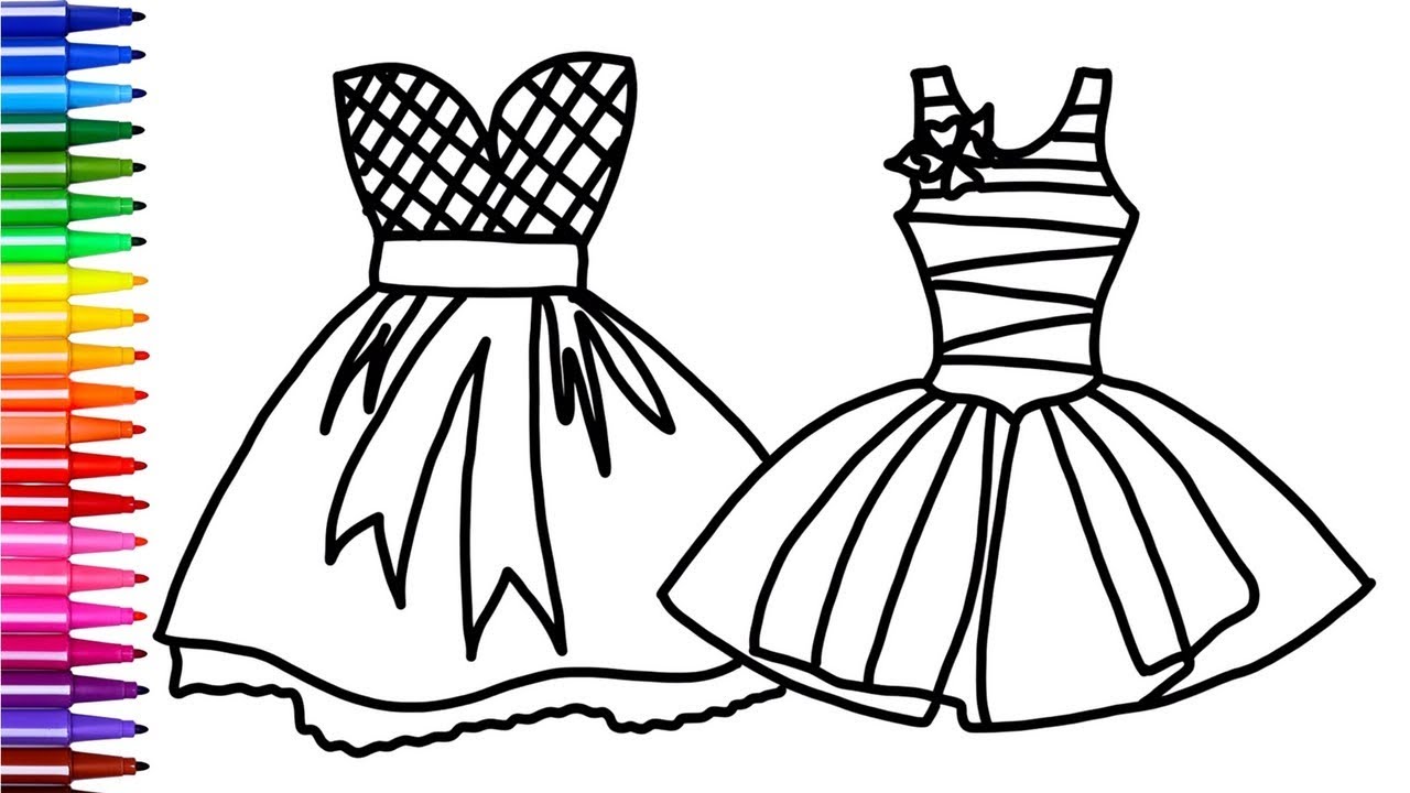 1280x720 Coloring Beautiful Princess Dresses Drawing Pages To Color