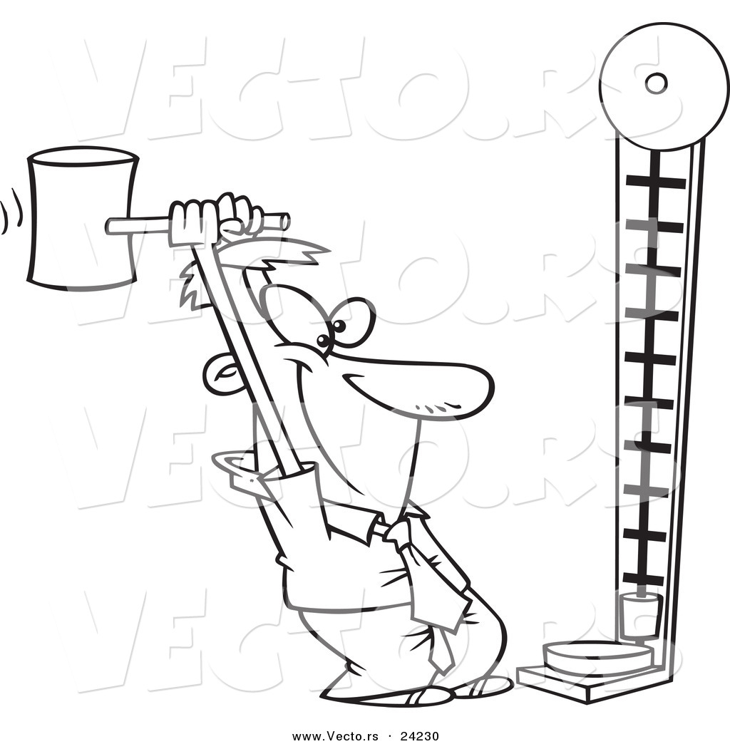 1024x1044 Vector Of A Cartoon Man Hitting A Hi Striker