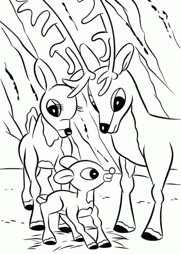 600x840 Rudolph The Red Nosed Reindeer Coloring Pages With Mom And Dad