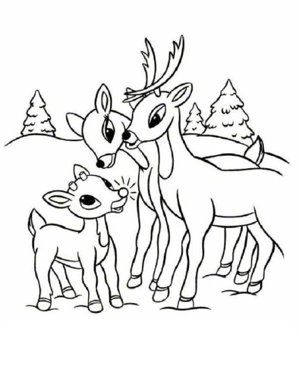 600x776 Rudolph Reindeer Coloring Pages Rudolph Reindeer, Friends