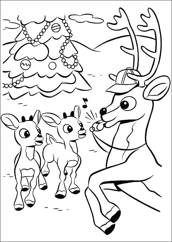 567x794 Santa And Rudolph Coloring Pages The Red Nosed Reindeer Coloring
