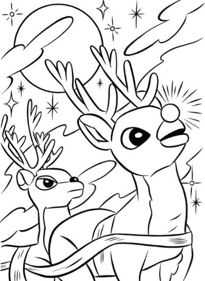 416x569 Rudolph The Red Nosed Reindeer Coloring Pages Drawing Board Weekly