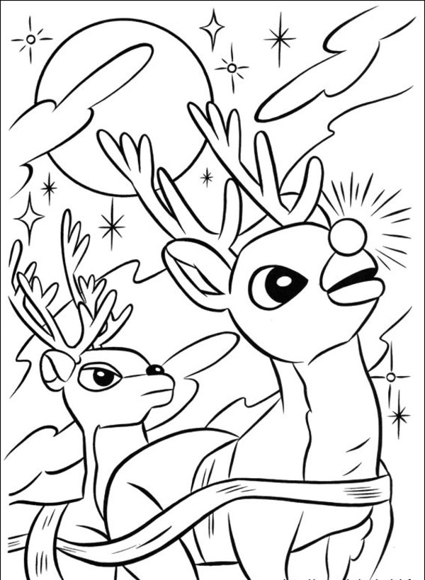 600x819 Rudolph Reindeer Coloring Pages