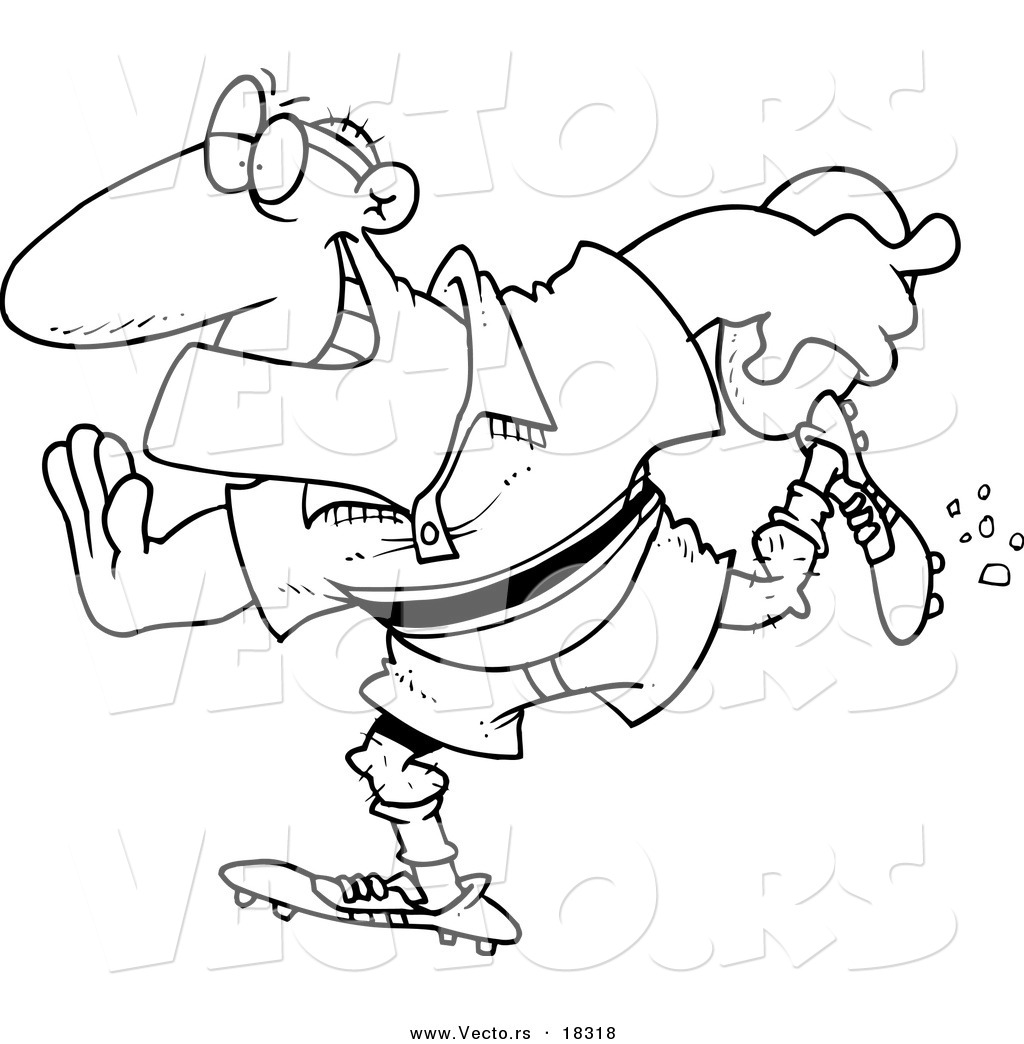 1024x1044 Vector Of A Cartoon Rugby Football Player Running
