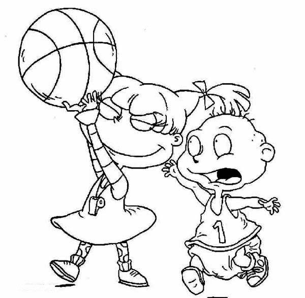 600x587 Tommy Want His Ball Angelica Took It In Rugrats Coloring Page