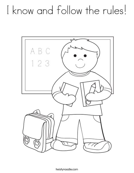 468x605 I Know And Follow The Rules Coloring Page
