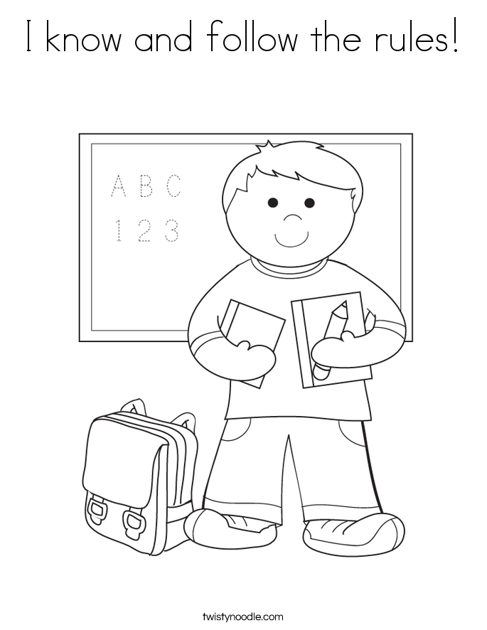 685x886 I Know And Follow The Rules Coloring Page