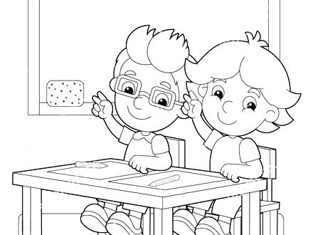 440x330 School Objects Coloring Pages Classroom Rules Coloring Page Twisty