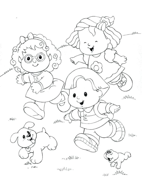 600x780 Running Coloring Pages Little People Running Down The Hill