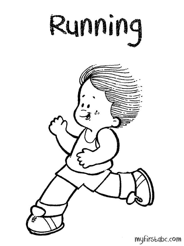 718x958 Running Kid Coloring Pages