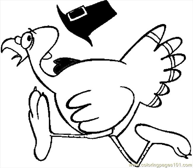 650x566 Turkey Running Coloring Page