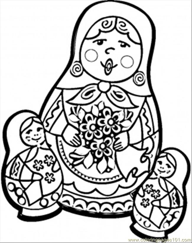 650x821 Russian Dolls Coloring Page