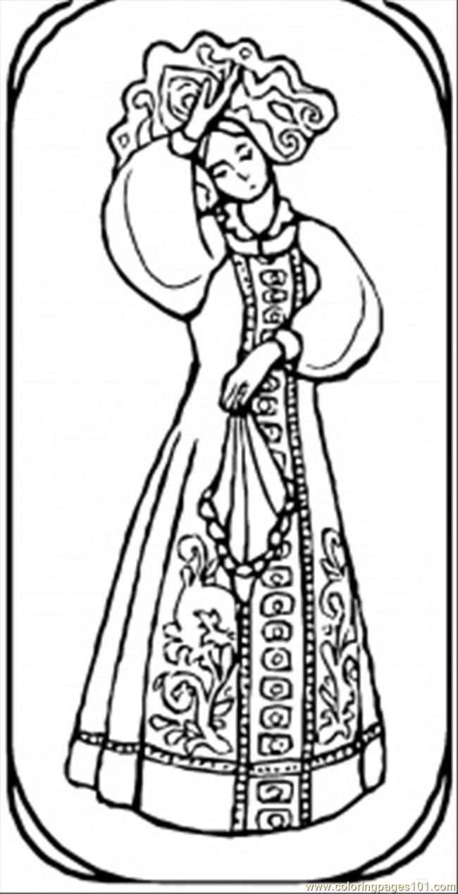 650x1270 Goirl From Russian Fairy Tale Coloring Page
