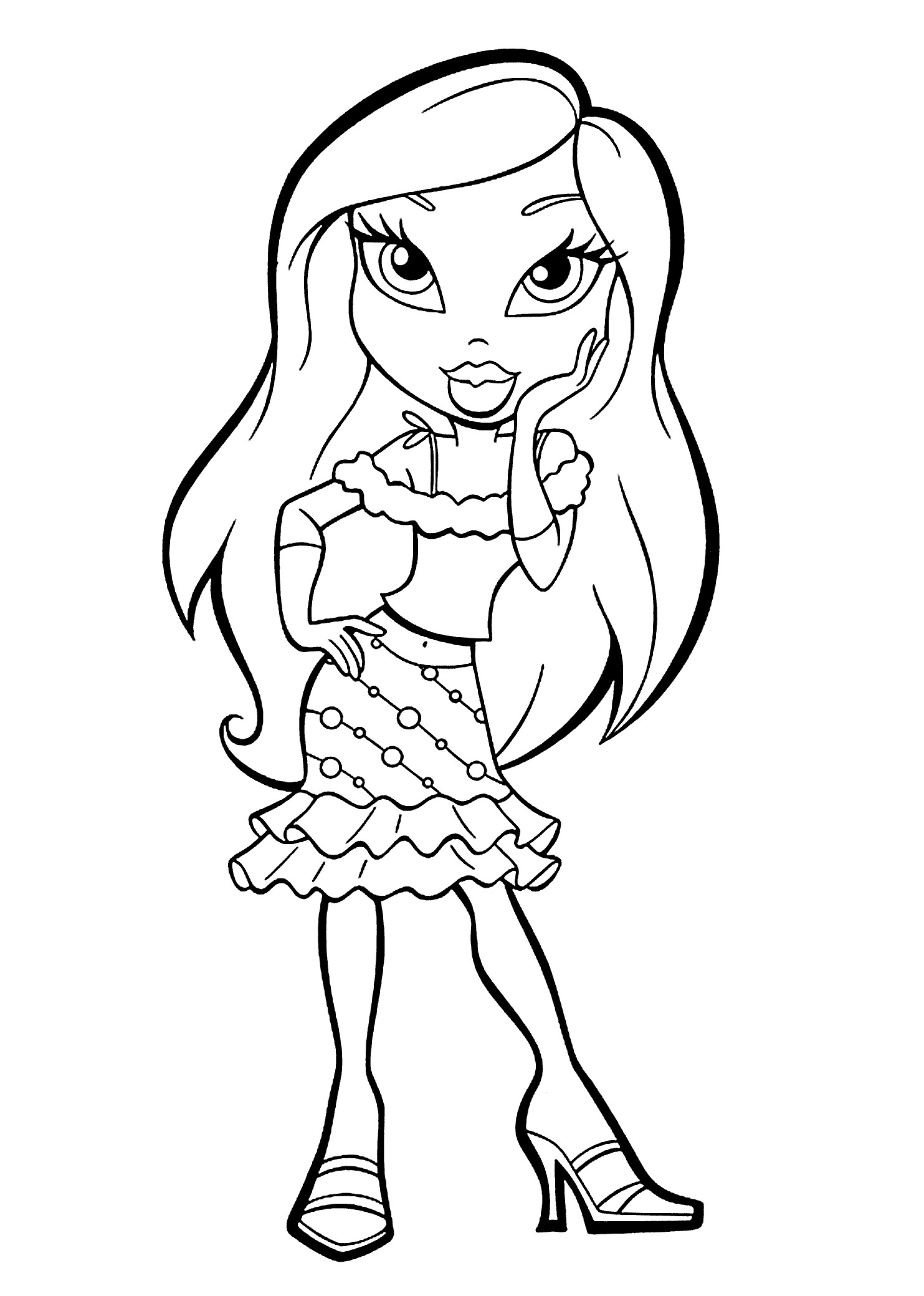 1483x2079 Bratz Dolls Coloring Pages For Kids Printable Free Picturesque Acpra