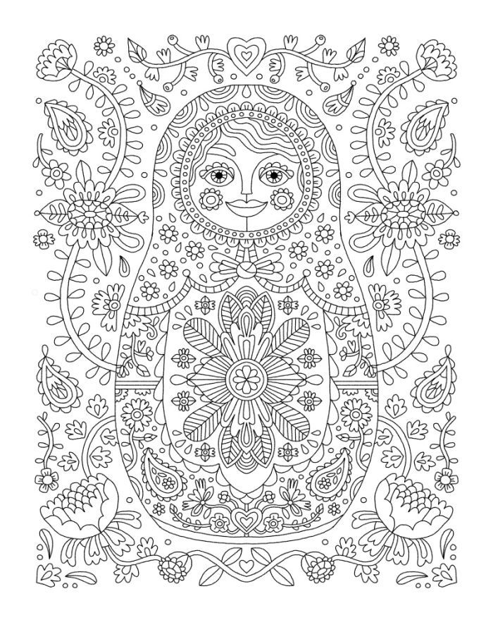 700x879 Russian Doll Coloring Page Coloring Pages For Adults