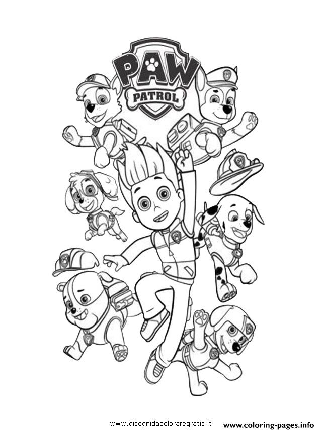 640x860 Paw Patrol Ryder And The Dogs Coloring Pages Printable