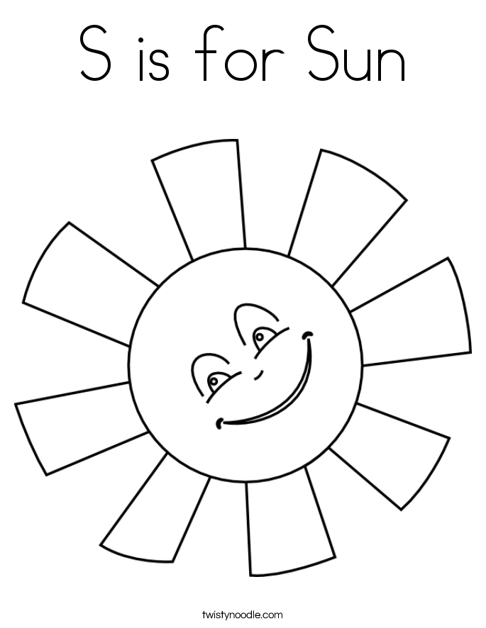 685x886 S Is For Sun Coloring Page