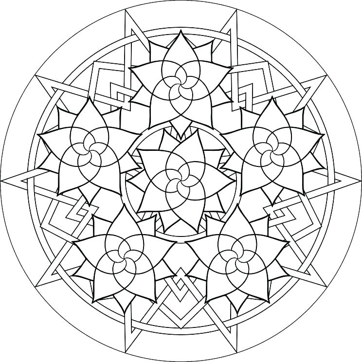 744x744 Extraordinary Geometry Coloring Pages Geometric Coloring Pages
