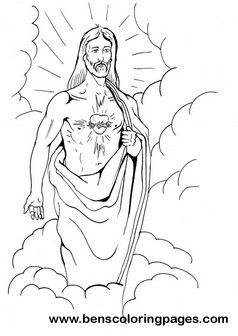 238x336 Jesus Sacred Heart Coloring Page