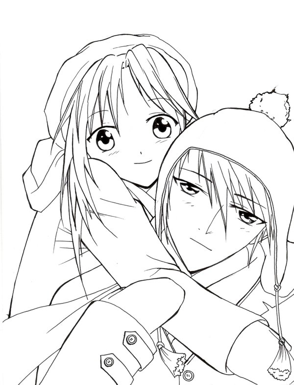 600x784 Anime Couple Coloring Pages To Print Color Bros