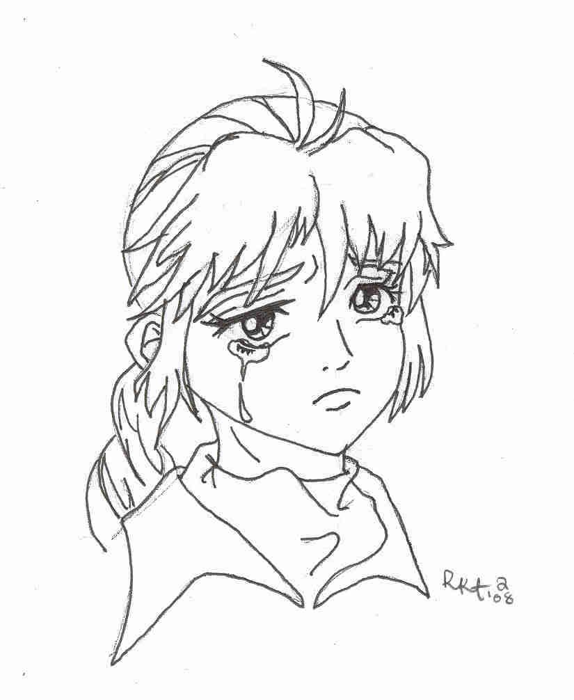 825x1006 Photo Sad Anime Girl Coloring Page Images Tefl