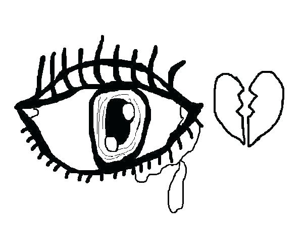 600x470 Eyeball Coloring Page Eyes Pages The Eye Crying Sad E