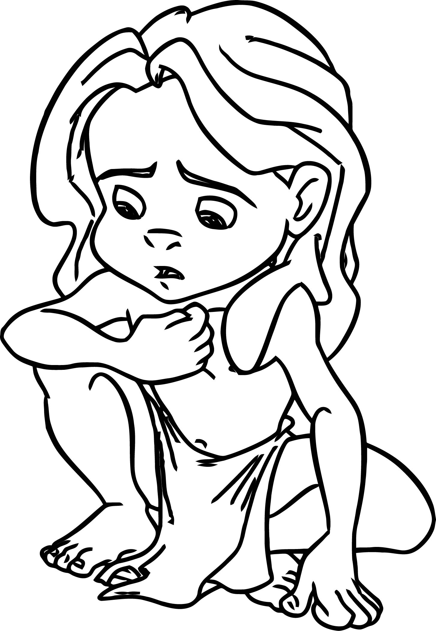 1454x2102 Tarzan And Fruits Coloring Pages For Kids Unique Young Tarzan Sad