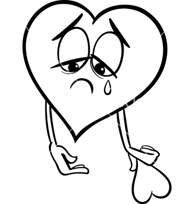 380x400 Broken Hearts Coloring Pages