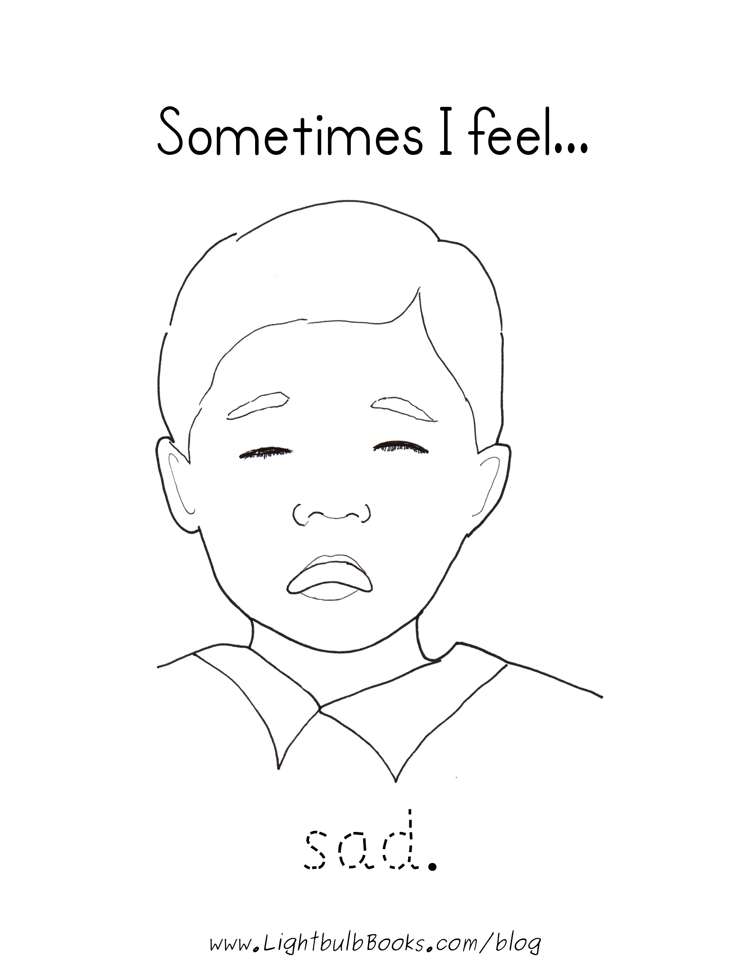 2550x3300 Sad Face Coloring Page