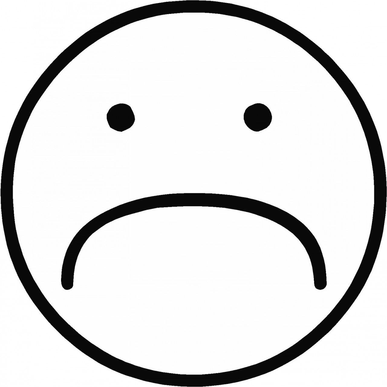 1280x1279 Sad Face Coloring Page