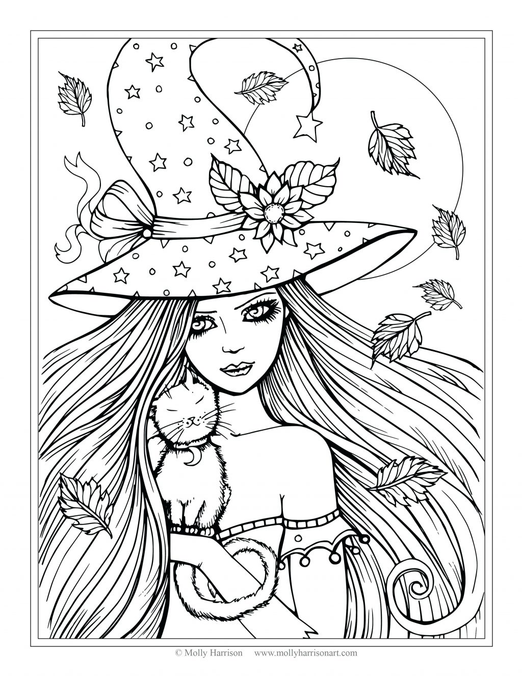 1024x1325 Coloring Page Coloring Pages Cats Free Witch And Cat Page