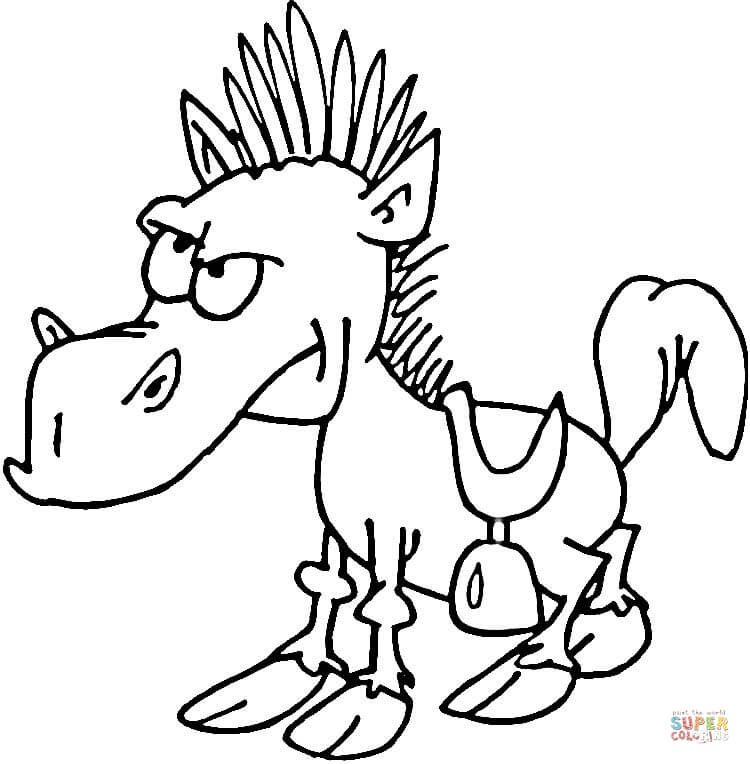 750x764 Saddle On A Horse For Coloring Page