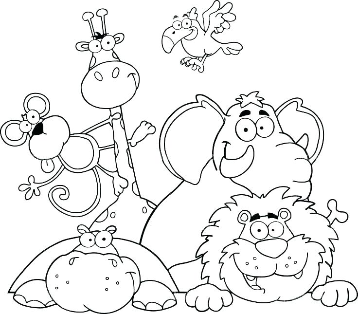 736x645 Safari Animals Coloring Pages S Safari Animals Colouring Pages