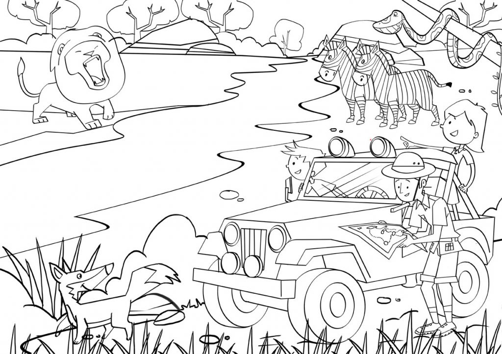 1024x723 Safari Animals Coloring Pages