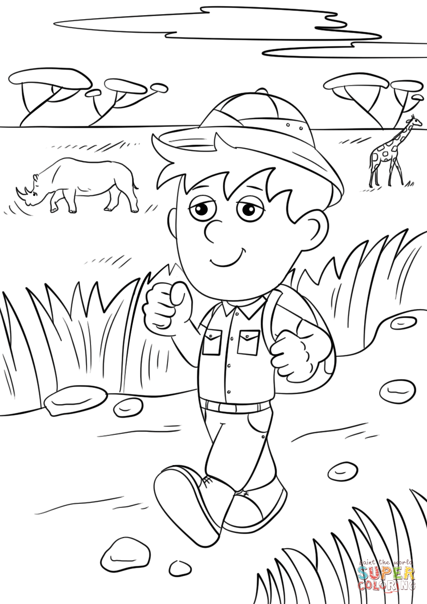 849x1200 Safari Explorer Coloring Page Free Printable Pages