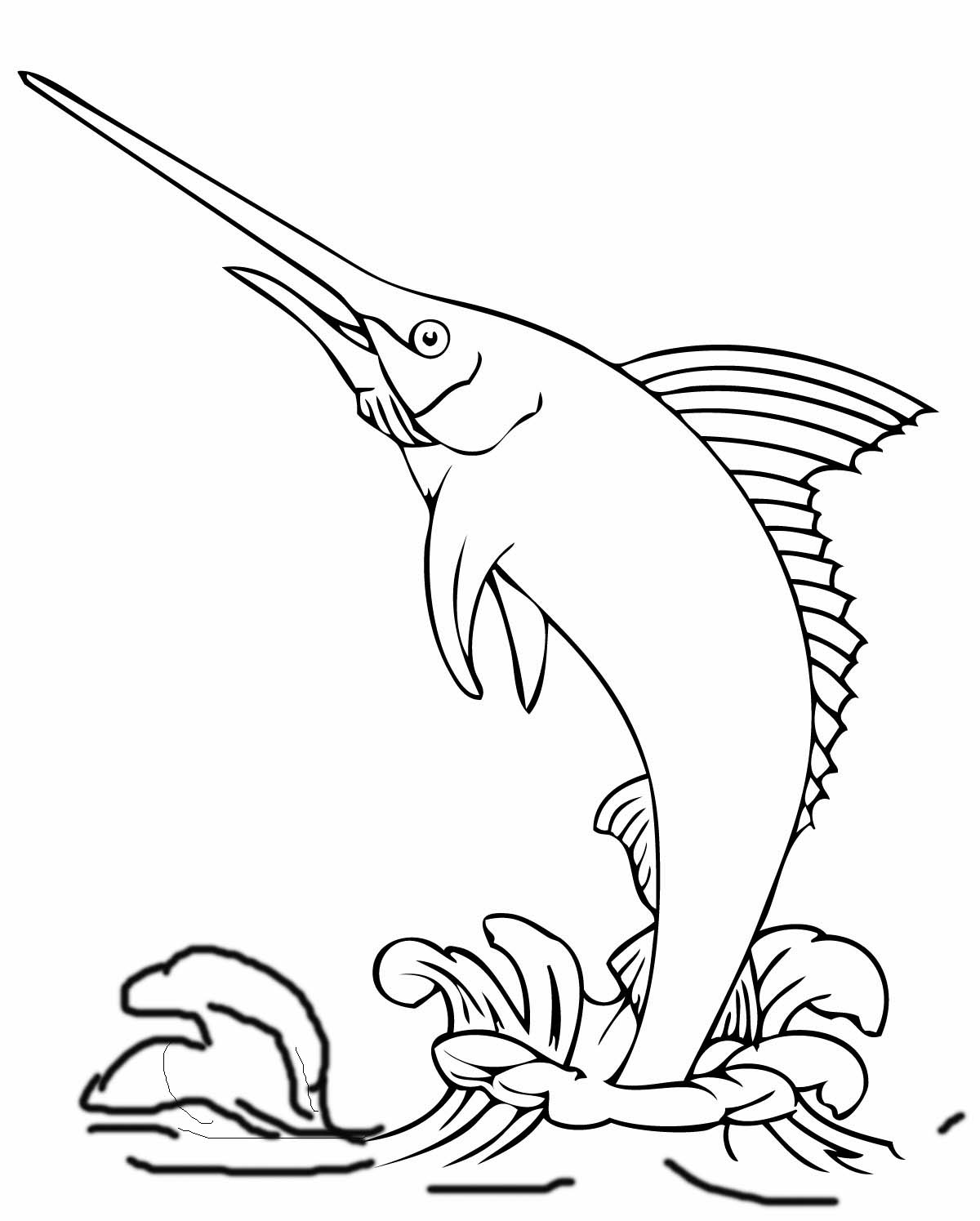 1200x1495 Marlin Coloring Pages