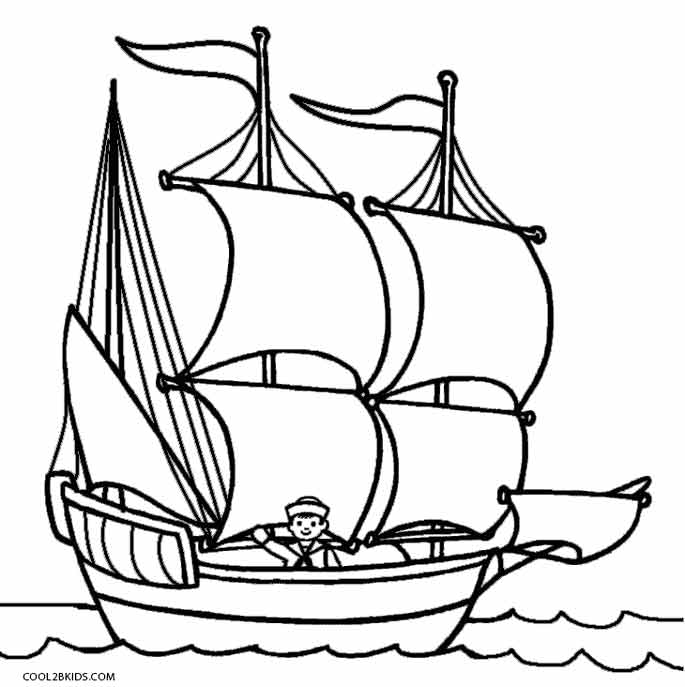 685x687 Printable Boat Coloring Pages For Kids